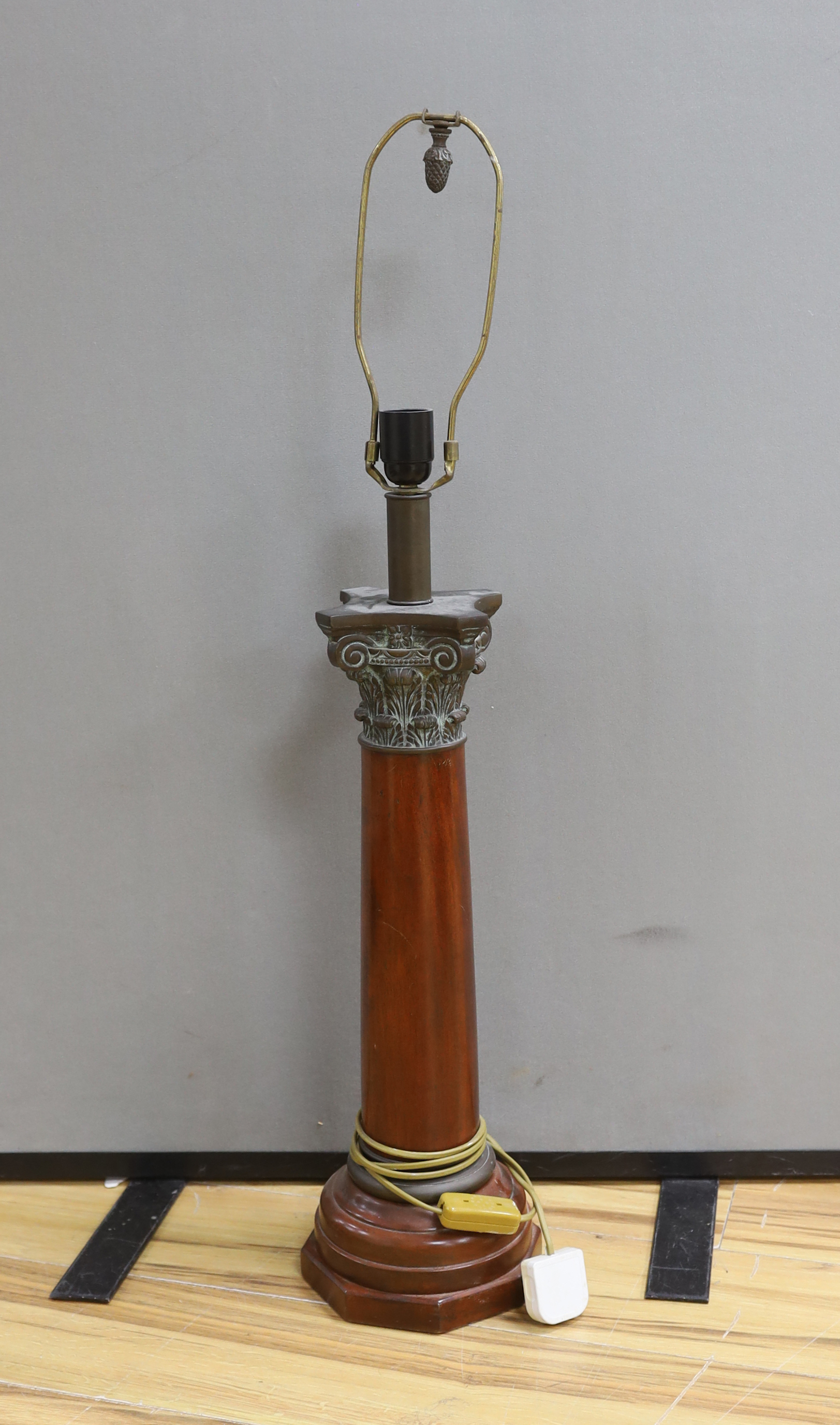 A composite column table lamp, 90cm high